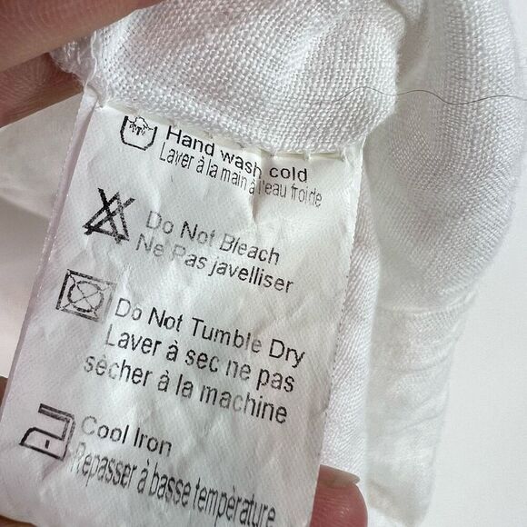 Stella Rosa Linen Dress Women's Small White Embroidery Tie Mini peasant festival - Picture 7 of 10